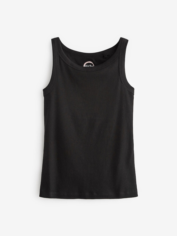 črna - Rebrast racer top - Slika 3 iz 3