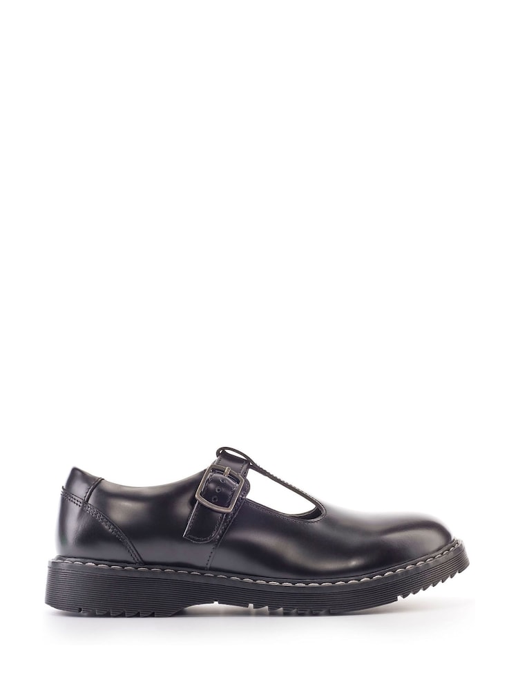 Start Rite Envisage Black Leather Chunky T Bar School Shoes - Image 1 of 6