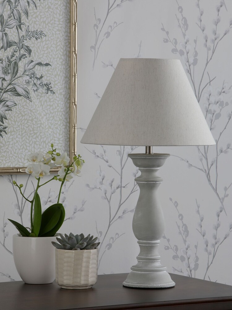 Laura Ashley Grey Chedworth Complete Table Lamp - Image 2 of 4