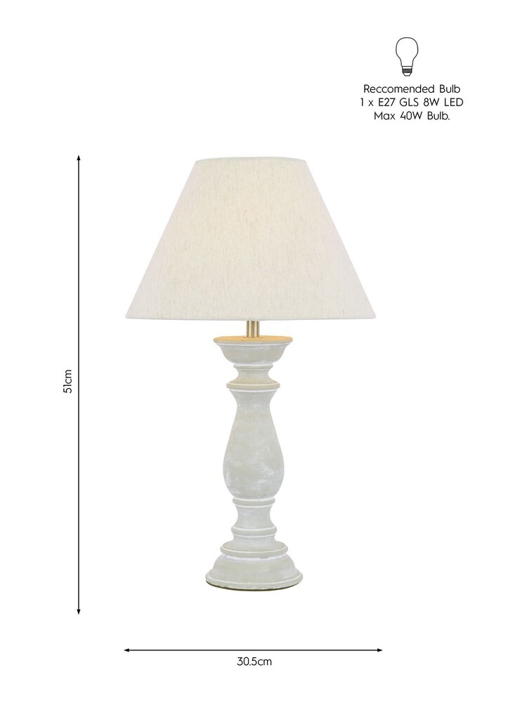 Laura Ashley Grey Chedworth Complete Table Lamp - Image 4 of 4