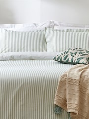 Yard Eucalyptus Hebden Striped 100% Cotton Duvet Cover and Pillowcase Set - Image 2 of 2