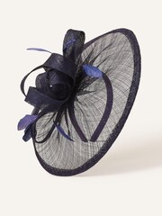 Accessorize Blue Penelope Sinamay Bow Band Fascinator Hat - Image 2 of 2