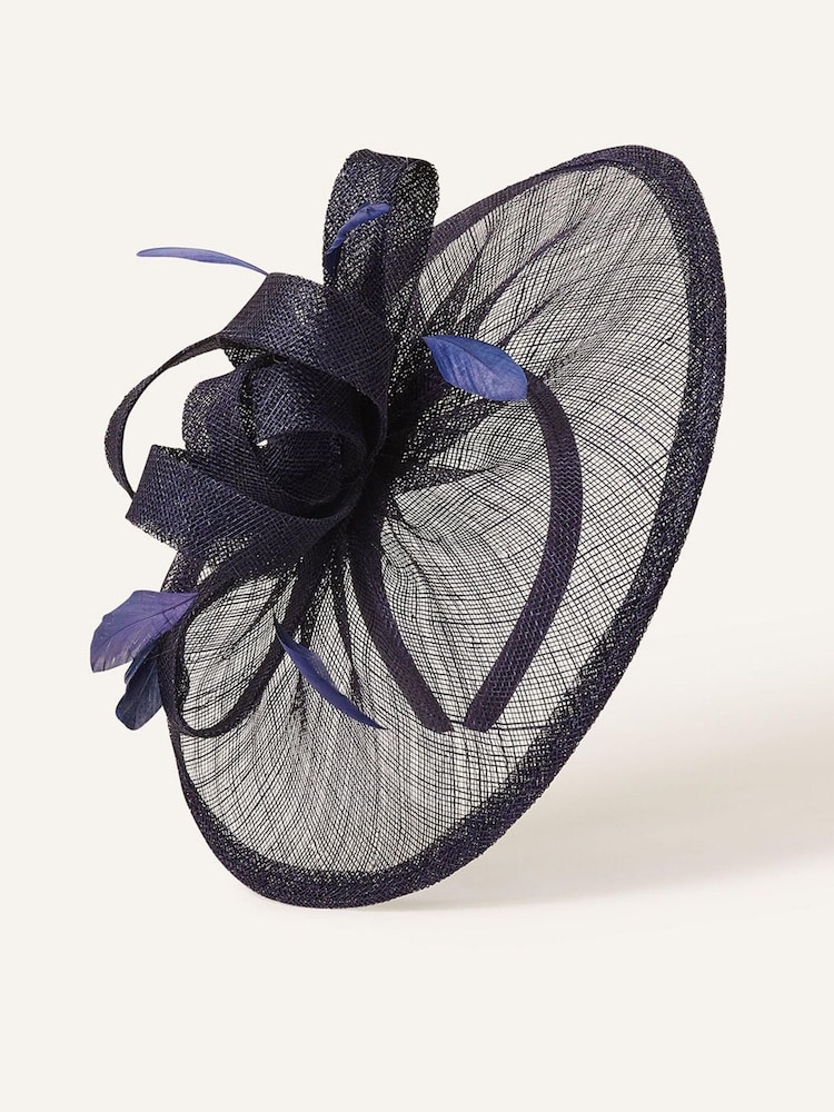 Accessorize Blue Penelope Sinamay Bow Band Fascinator Hat - Image 2 of 2