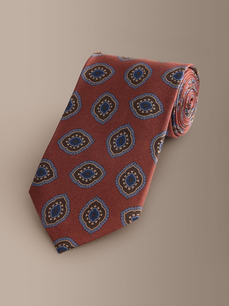 Rust Red Signature Italian Silk Design Tie - Image 1 of 3
