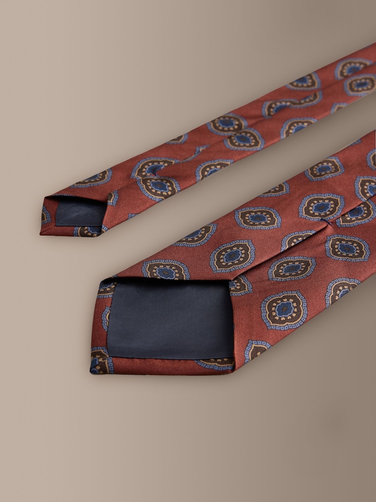 Rust Red Signature Italian Silk Design Tie - Image 3 of 3