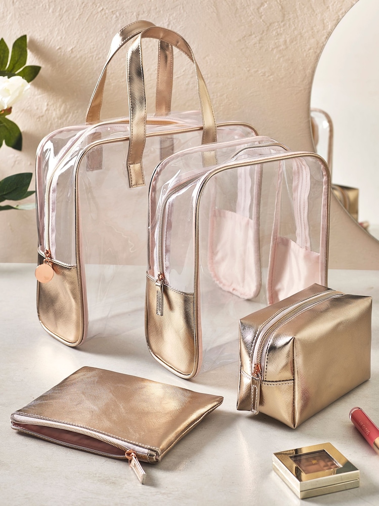 Set of 4 Clear Makeup Bags - Image 1 of 4