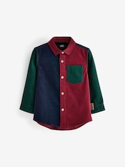 Red Colourblock Corduroy Shirt (3mths-7yrs) - Image 1 of 9
