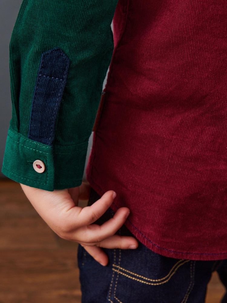 Red Colourblock Corduroy Shirt (3mths-7yrs) - Image 5 of 9