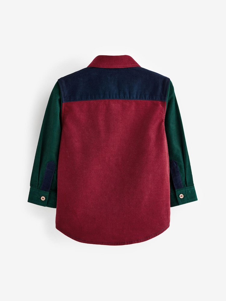 Red Colourblock Corduroy Shirt (3mths-7yrs) - Image 7 of 9