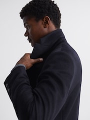 Reiss Navy Tycho Cashmere Coat - Image 4 of 8