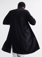 Reiss Navy Tycho Cashmere Coat - Image 5 of 8