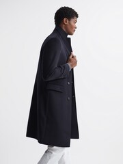 Reiss Navy Tycho Cashmere Coat - Image 6 of 8