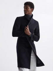 Reiss Navy Tycho Cashmere Coat - Image 7 of 8
