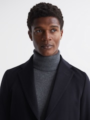 Reiss Navy Tycho Cashmere Coat - Image 8 of 8