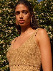 Gold Stitch Cropped Vest - Image 1 of 6