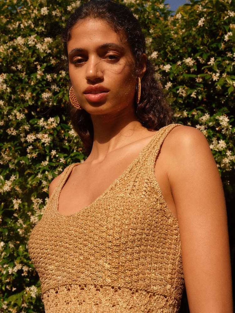 Gold Stitch Cropped Vest - Image 1 of 6