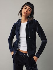 Juicy Couture Womens Zip Through Velour Robertson Zip Up Hoodie - Image 1 of 4