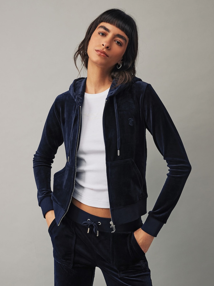Juicy Couture Womens Zip Through Velour Robertson Zip Up Hoodie - Image 1 of 4