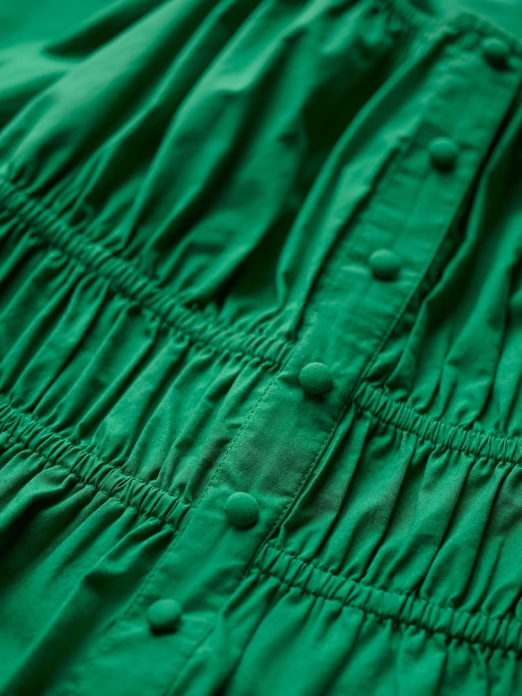 Another Sunday Puff Sleeve Top With Shirred Waist And Button Detail In Purple - Image 6 of 6