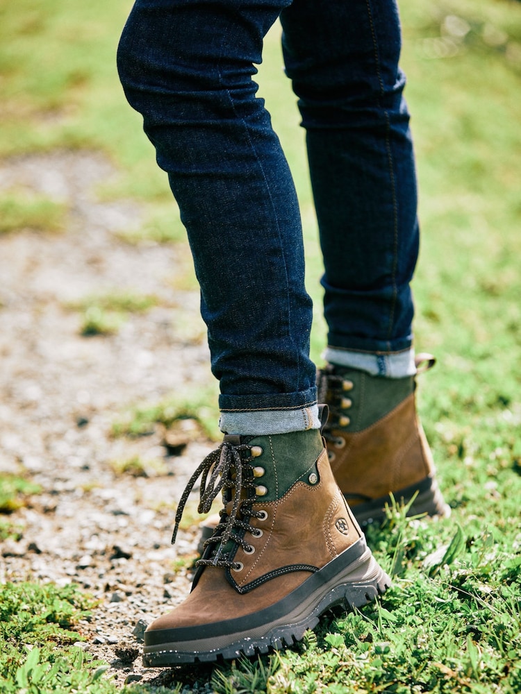 Ariat Moresby Waterproof Shoret Lace-Up Hiking Brown Boots - Image 2 of 6