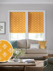 Laura Ashley Yellow Lady Fern Made To Measure Roman Blinds - Image 1 of 6