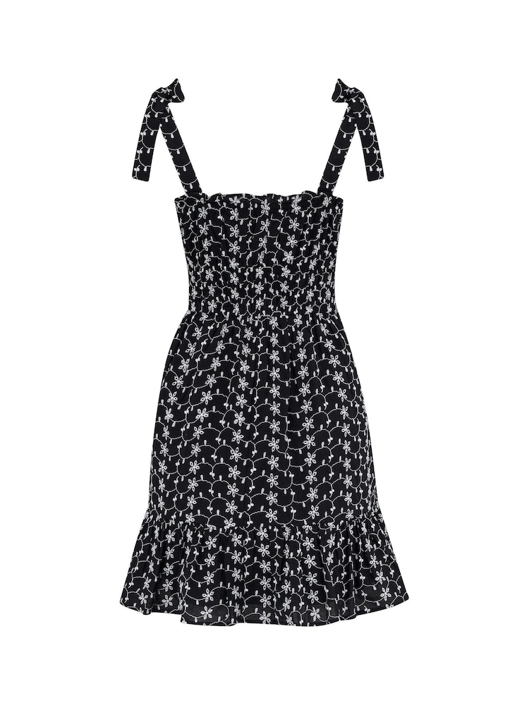 Pour Moi Black Hannah 100% Cotton Embroider Dress - Image 5 of 5