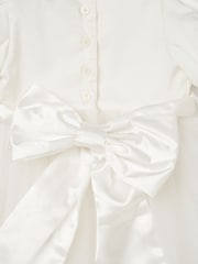 Angel & Rocket White Taffeta Bow Baby Dress - Image 7 of 7