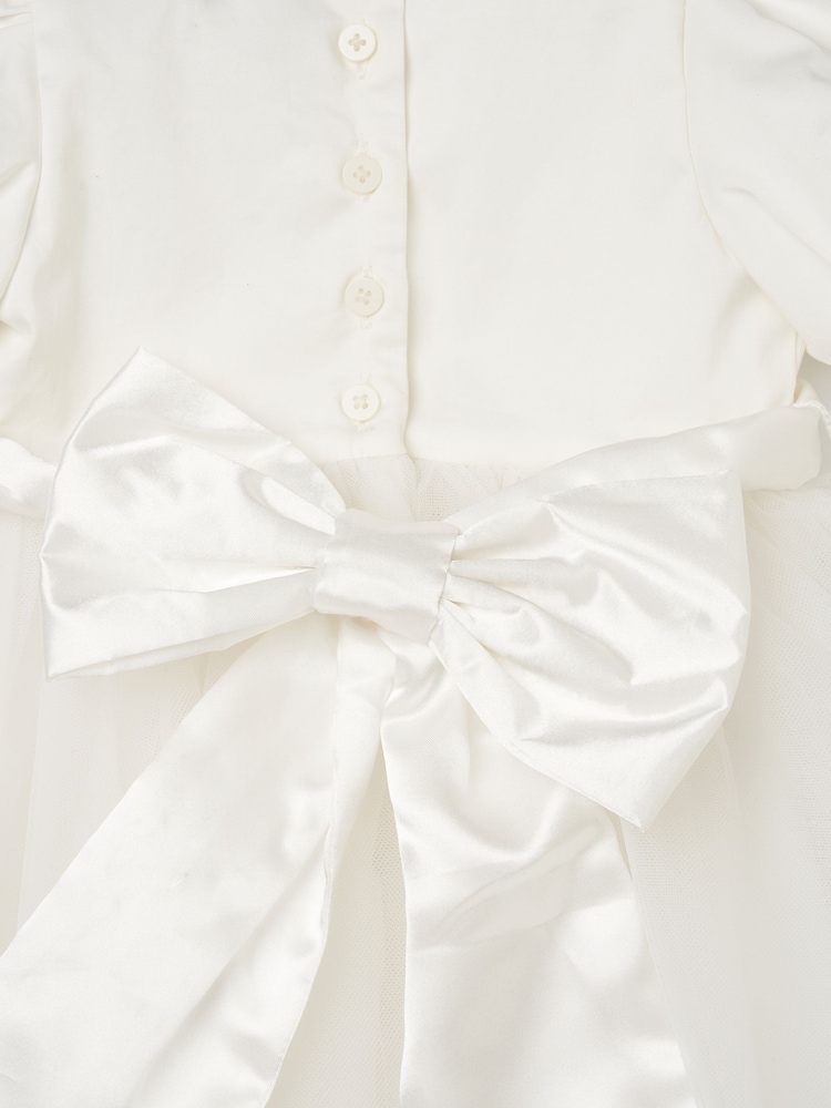 Angel & Rocket White Taffeta Bow Baby Dress - Image 7 of 7