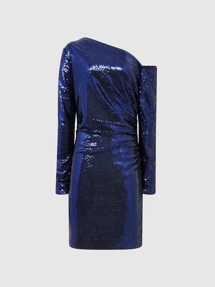 Reiss Blue Tamara Sequined Mini Dress - Image 2 of 6