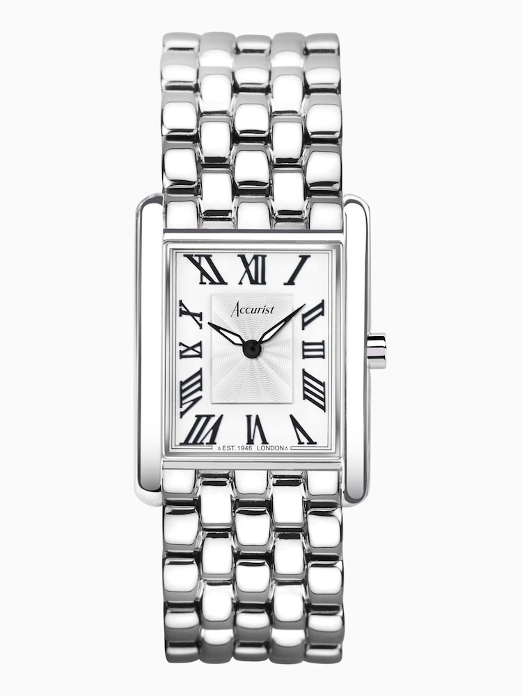 Accurist Womens Silver Tone Rectangle Stainless Steel Bracelet Analogue Watch - Image 1 of 7 Accurist Womens Silver Tone Rectangle Stainless Steel Bracelet Analogue Watch - Image 1 of 7