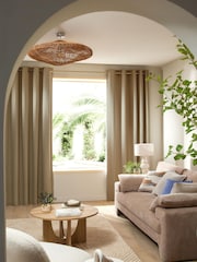 Natural Soft Crinkle Blackout Eyelet Blackout/Thermal Curtains - Image 5 of 8