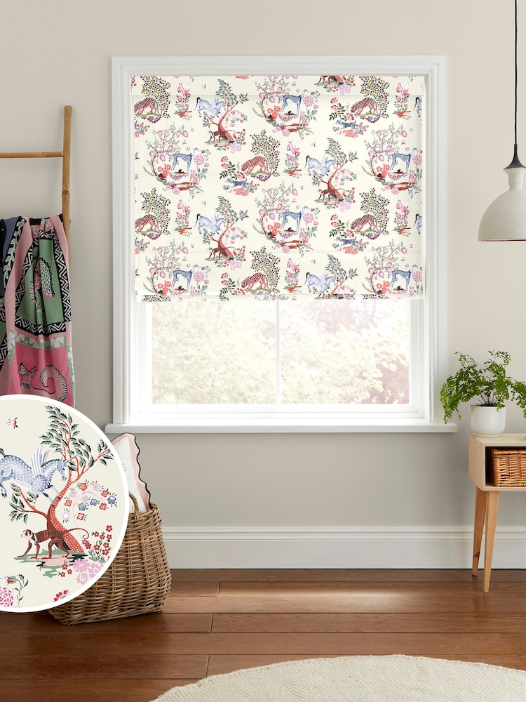 Cath Kidston Cream Magical Kingdom Made to Measure Roman 100% Cotton Blinds - Image 1 of 6