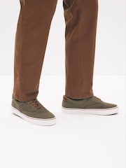 Khaki Green Regular Fit Classic Canvas Pumps - Image 1 of 5