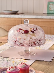 Pink Confetti Cloche Cake Glass Stand - Image 1 of 5