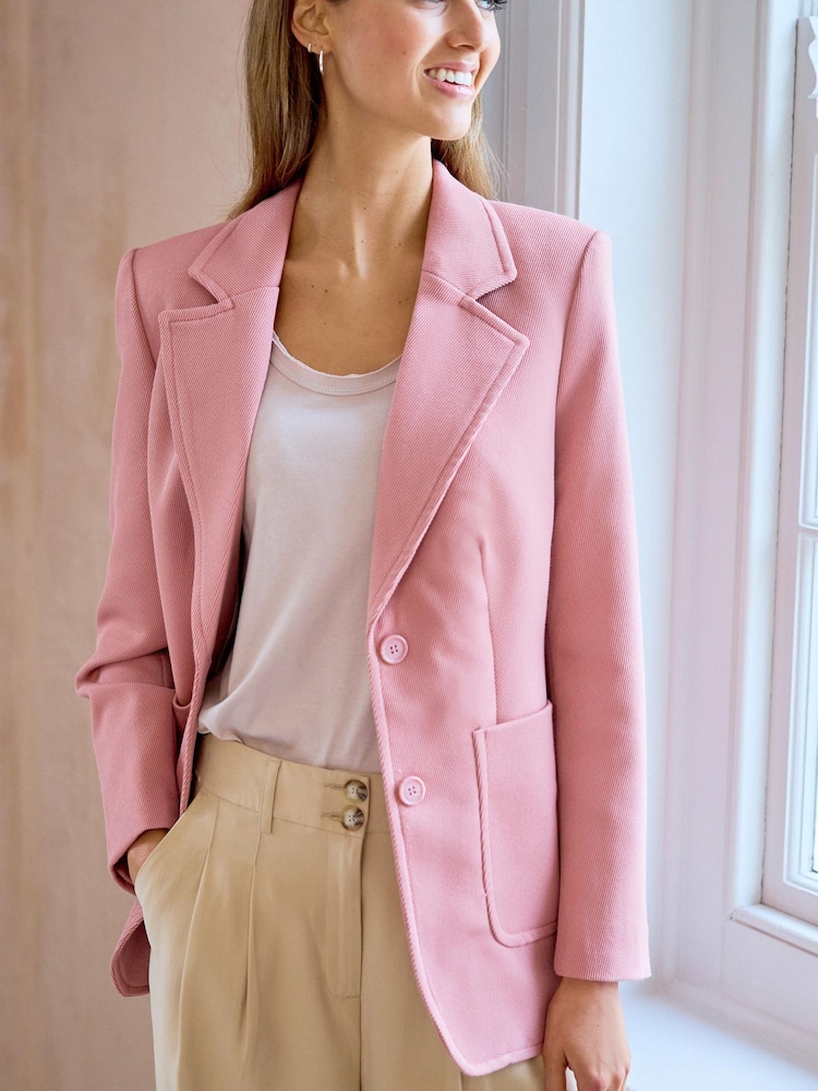 Pink Tailored Pocket Detail Single Breasted Blazer - Image 1 of 6