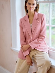 Pink Tailored Pocket Detail Single Breasted Blazer - Image 4 of 6