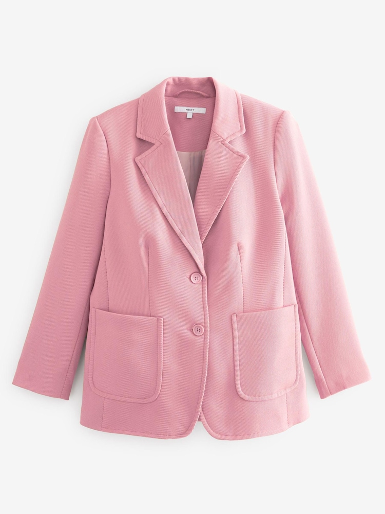 Pink Tailored Pocket Detail Single Breasted Blazer - Image 6 of 6