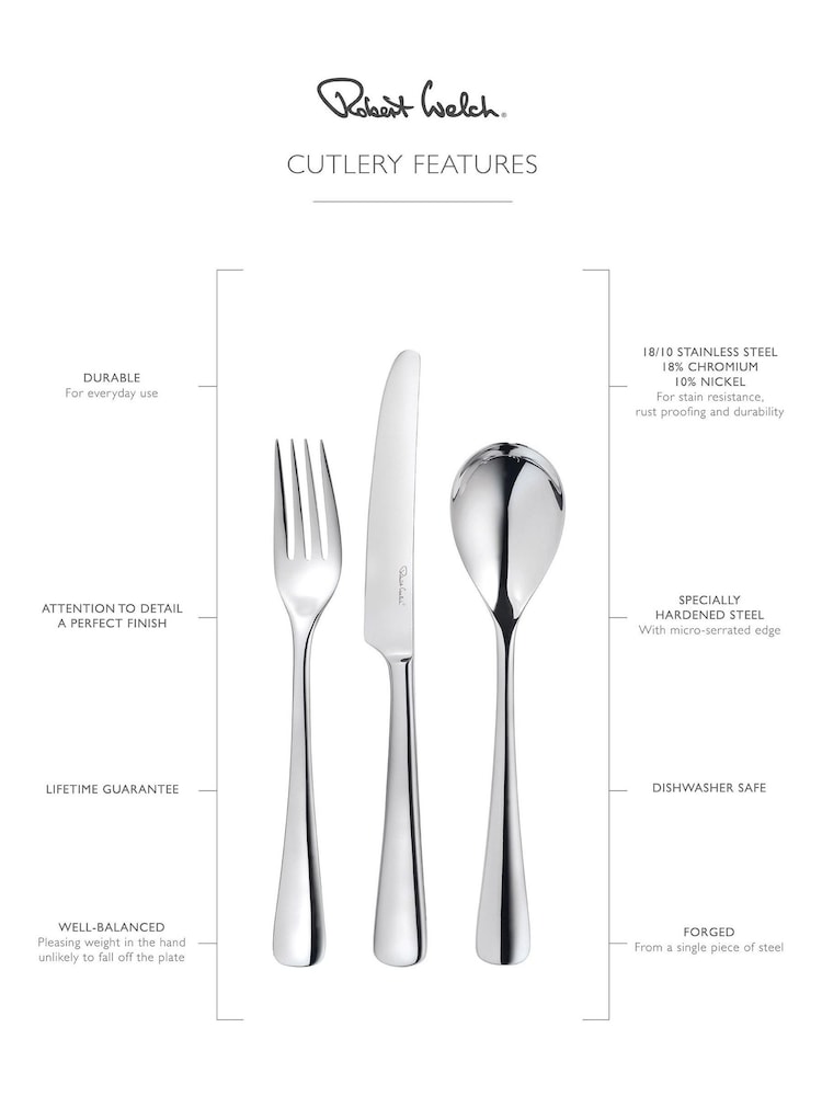 Robert Welch Silver 56 Piece Malvern Design Cutlery Set - Image 4 of 4