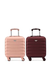 Flight Knight EasyJet Underseat 45x36x20cm 4 Wheel ABS Hard Case Cabin Carry On Suitcase Set Of 2 - Image 1 of 8