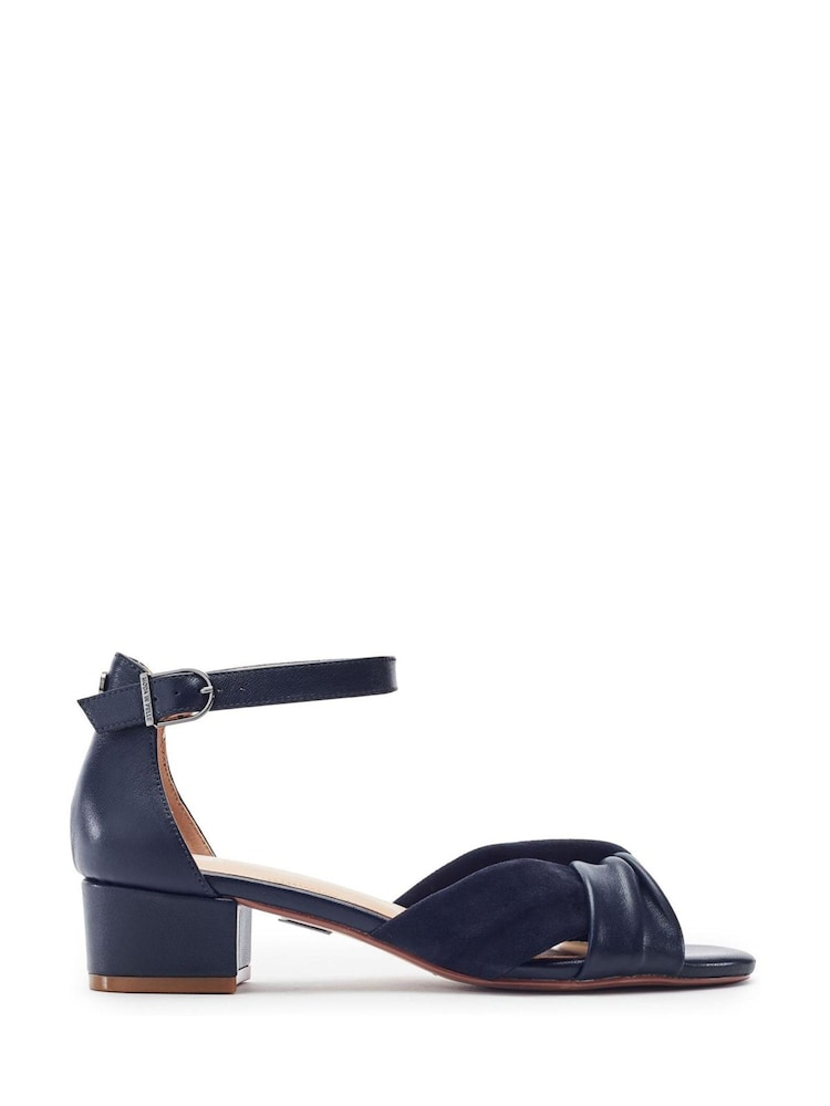 Moda in Pelle Blue Macadima Leather Two Part Block Heel Sandals - Image 1 of 4