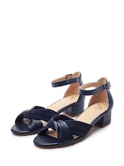 Moda in Pelle Blue Macadima Leather Two Part Block Heel Sandals - Image 2 of 4