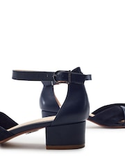 Moda in Pelle Blue Macadima Leather Two Part Block Heel Sandals - Image 3 of 4