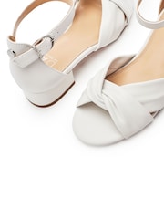 Moda in Pelle White Macadima Leather Two Part Block Heel Sandals - Image 3 of 4