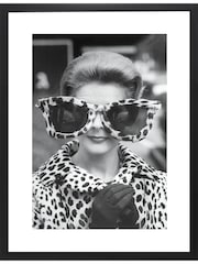 Brookpace Lascelles Black Black And White 'June Pickney' Photographic Print in Glass Black Frame - Image 1 of 3