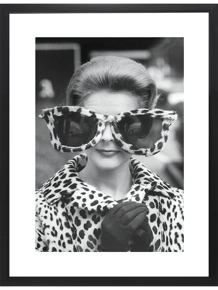Brookpace Lascelles Black Black And White 'June Pickney' Photographic Print in Glass Black Frame - Image 1 of 3