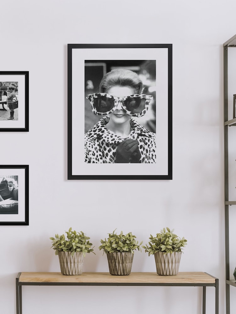 Brookpace Lascelles Black Black And White 'June Pickney' Photographic Print in Glass Black Frame - Image 2 of 3