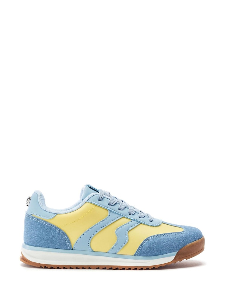 Moda in Pelle Blue Biankah Multi Panel Lace Up Trainers - Image 1 of 4 Moda in Pelle Blue Biankah Multi Panel Lace Up Trainers - Image 1 of 4