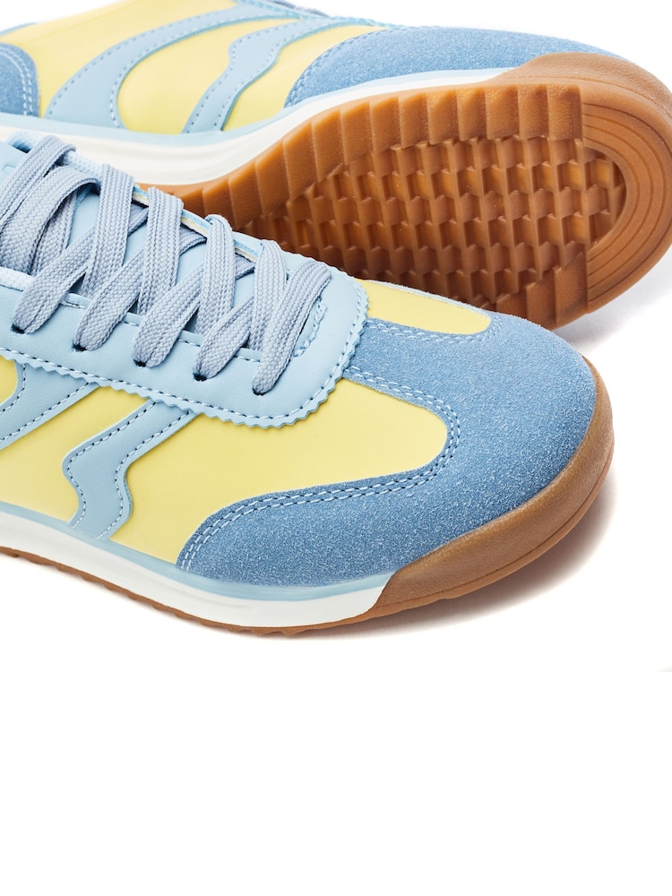 Moda in Pelle Blue Biankah Multi Panel Lace Up Trainers - Image 4 of 4 Moda in Pelle Blue Biankah Multi Panel Lace Up Trainers - Image 4 of 4