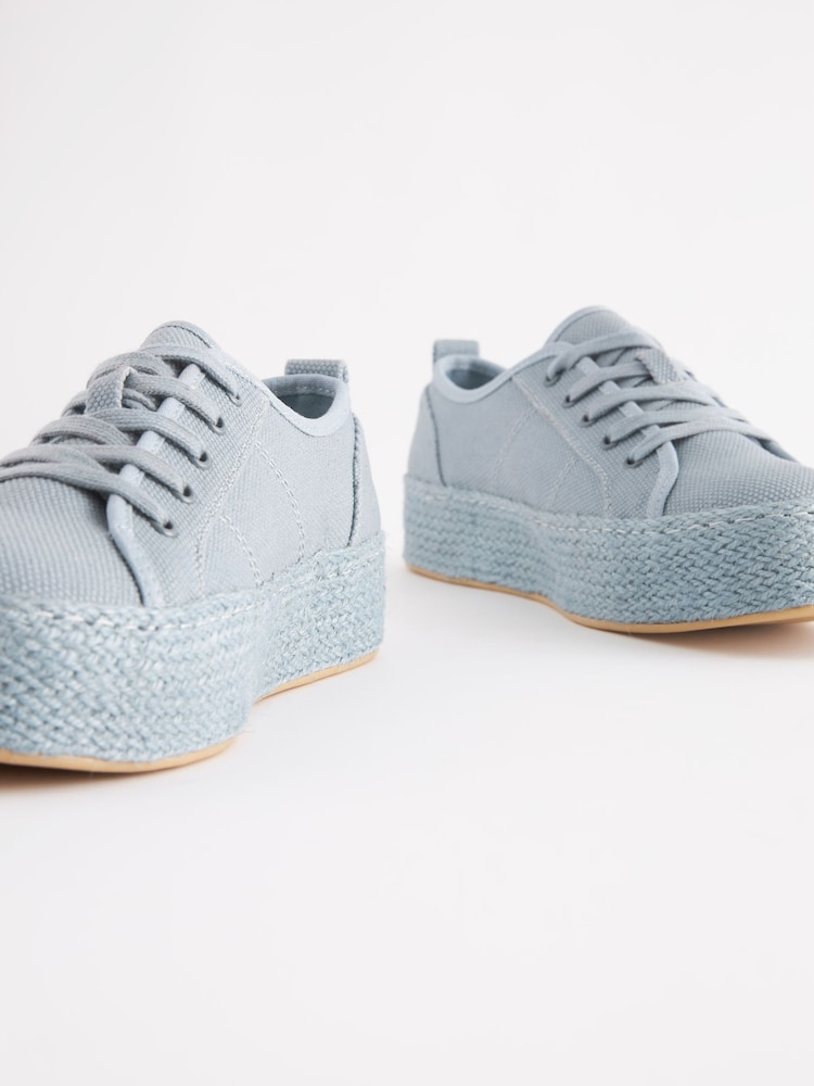 Bleu - Baskets Forever Comfort® à semelle plateforme style espadrille - Image 4 of 6