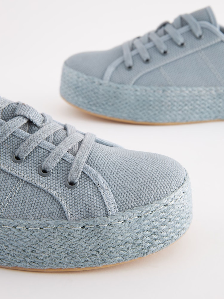 Bleu - Baskets Forever Comfort® à semelle plateforme style espadrille - Image 5 of 6
